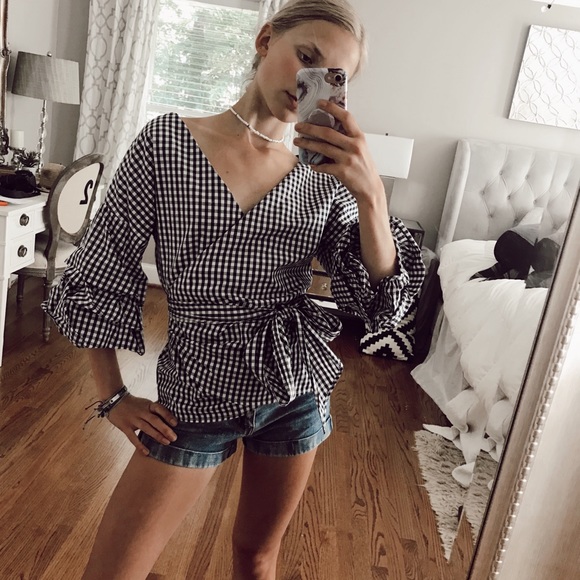 Forever 21 Tops - Gingham wrap top